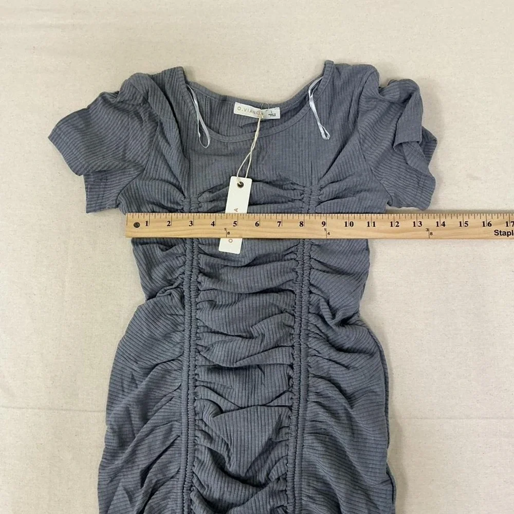 O.Vianca ribbed‎ bodycon mini dress